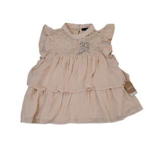 Forever 21‎ Women's Ruffled Babydoll Champagne Top Small
